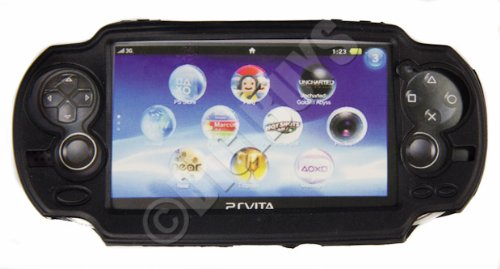 Capa de caixa de pele de silicone preto para o novo Sony PlayStation Vita PSV Console