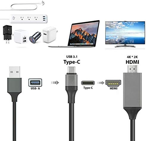 Pro USB-C HDMI compatível com o Samsung Galaxy S23 Ultra a 4K com porta de energia, cabo de 6 pés na