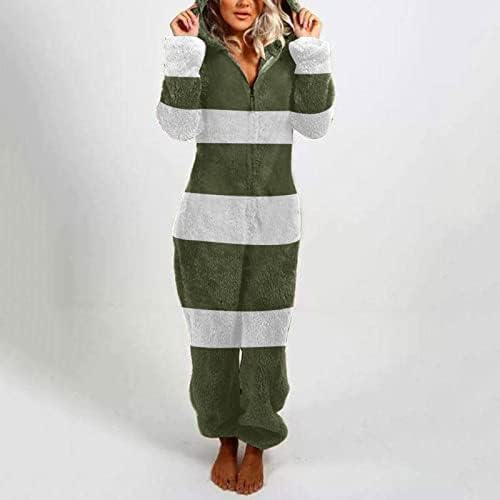 Modysuit para mulheres Mulheres com roupas de dormir terno de dormir de manga comprida Pijama de macacão macio