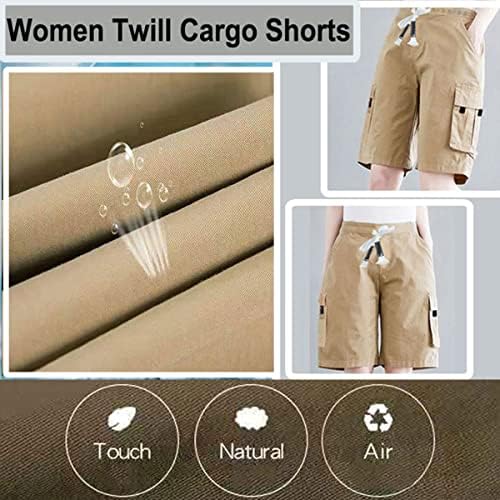 Neecan Women's Casual Cargo Shorts elásticos de cordão elástica Algodão solto Faix