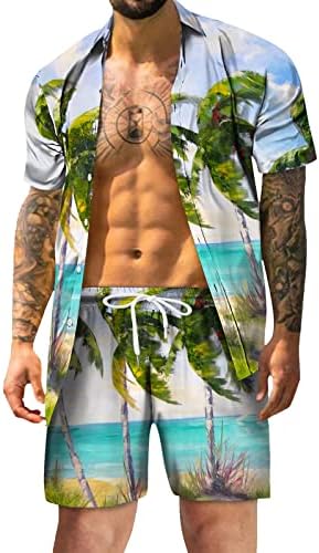 Conjunto casual Casual camisa masculina abotoou o verão de manga de praia de praia curta mola masculina presa 52 regular