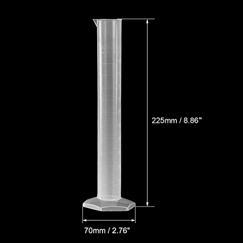 cilindro graduado de plástico uxcell, cilindro de medição de 100 ml, copos de tubo de teste científica,
