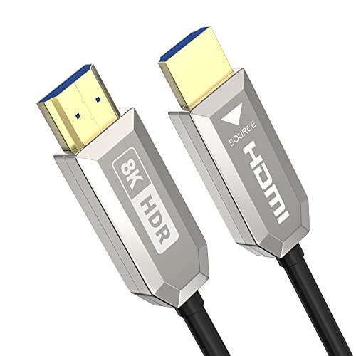 AOZISTECH 8K HDMI 2.1 Cabo de fibra óptica 25 pés 8k a 60Hz 4K@120Hz 48Gbps HDR HDR EARC compatível com