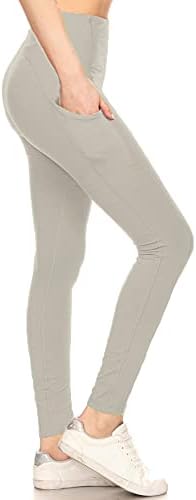 Leggings Depot High Waisty Active Yoga Pants para mulheres com bolsos - Capri e comprimento total