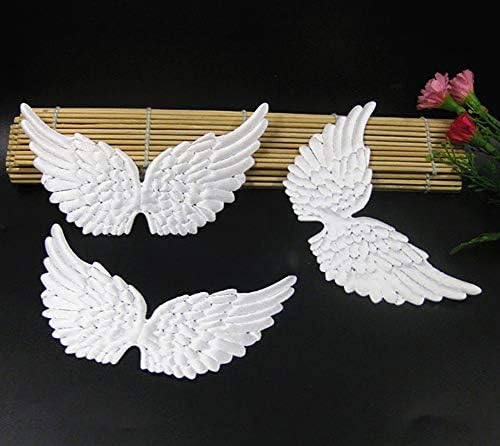 Uuyyyeo 12 pcs pequenas asas de anjo de tecido asas de apliques de apliques para artesanato diy