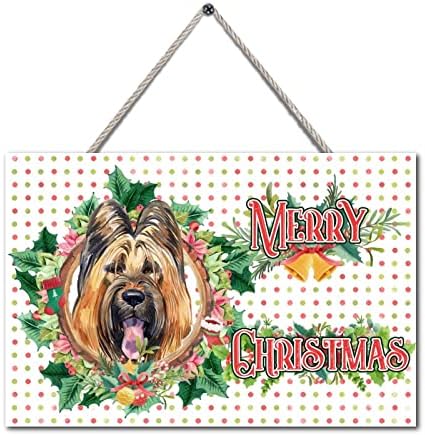 Placas de boas -vindas ao ar livre cão fofo holly wreathhouse wood sinz dorting decorações de natal