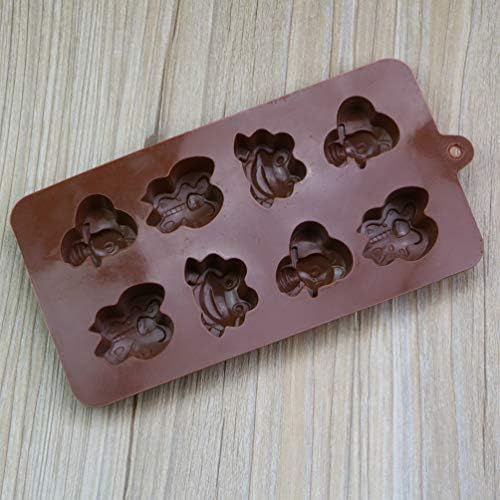 Cabilock Silicone Candy molde o animal moldes de chocolate bolo diy molde 8 cavidade desenho animado assado molde