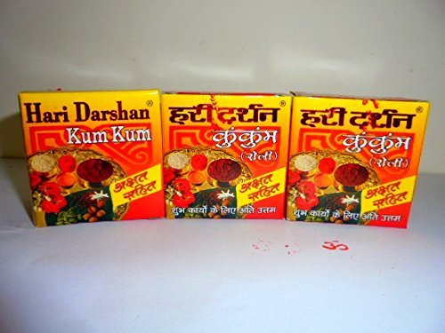 3packs de 40g puro kumkum tika tilak com açafrão para Diwali Navratri Durga puja -hindu puja