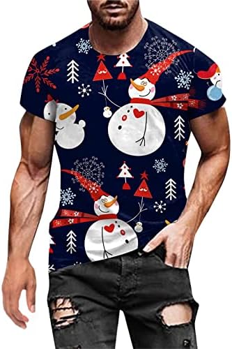 XXBR Christmas Men's Designer T-shirts de manga curta, rua 3D engraçado Natal Santa Claus Tee ROVA FESTIDA T