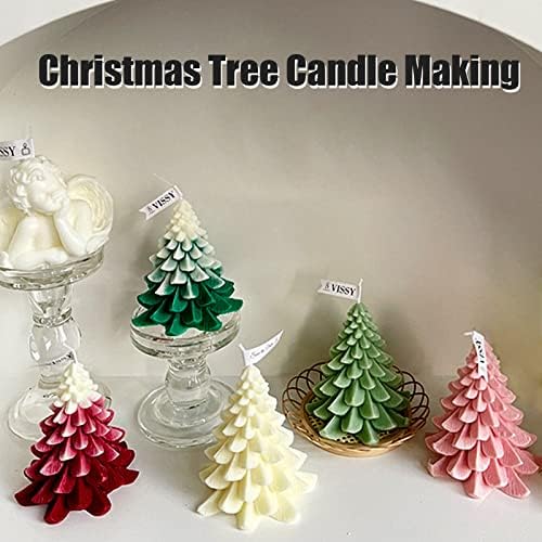 Zqysing árvore de Natal Moldes de silicone, molde de silicone de pinheiro 3D de Natal para resina epóxi Casting Diy Aromaterapy Candles Decoração de presente de cera