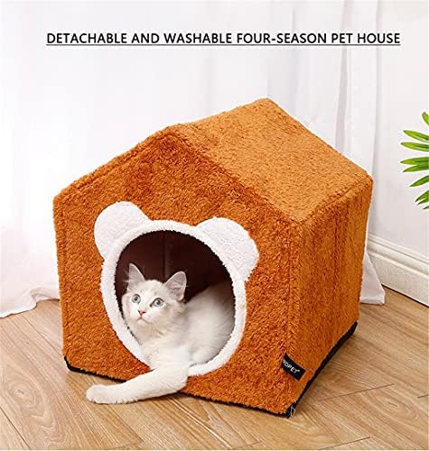 MJWDP Removável e lavável Little House for Cats Acessórios para animais de estimação Gatos e cães Camas dobráveis