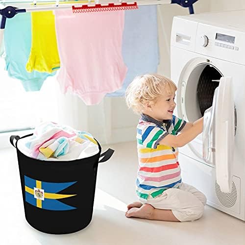 Bandeira sueca real cesta de pano oxford com alças de armazenamento cesto para organizador de brinquedos craom cester cesto banheiro