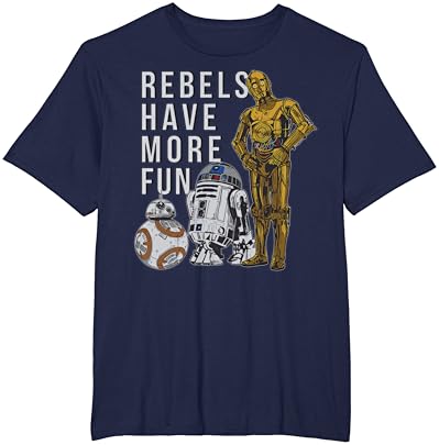 Star Wars Last Jedi Droids Rebels Divirta-se mais camiseta de ouro
