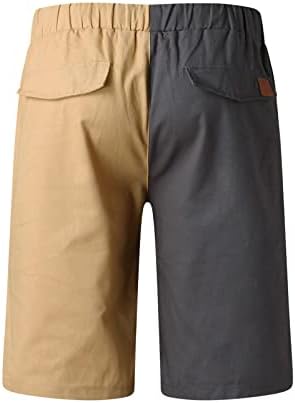 Shorts de verão masculinos de zddo, bloqueio de colorido de retalhos de giro de gado
