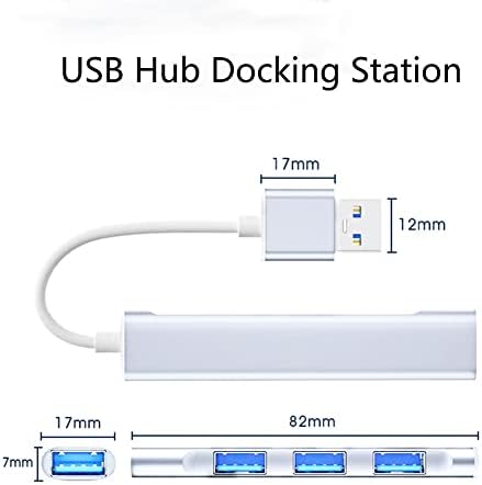 Hub USB 3.0, 4 portas expansor de hub USB, adaptador USB de múltiplos portas, estação de encaixe 4-em-1 USB