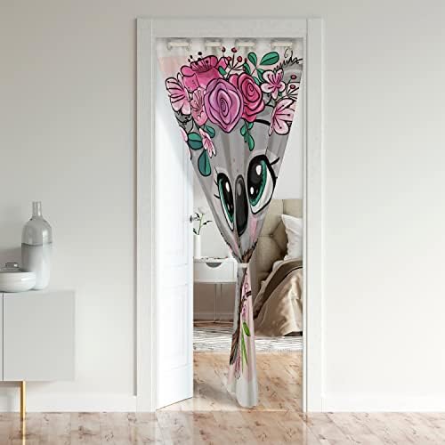 Cortão da porta do desenho animado erosébridal, cortina de porta de Koala fofa, cortina de porta de roseira de flor