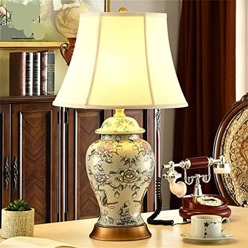ZSEDP Country European European Ceramic Table Lamp de mesa da sala de estar clássica Decoração de casamento de casamento grande luz de mesa