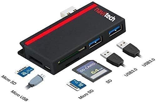 Navitech 2 em 1 laptop/tablet USB 3.0/2.0 Adaptador de hub/micro USB Entrada com SD/micro sd leitor de cartão