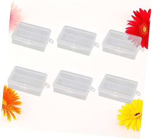 Sewacc 6pcs Box Plastic Organizer Conta transparente pequena para capa Contêiner contas Pílulas Jóias de