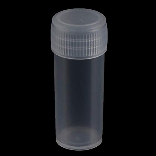 100pcs 5ml Tubos de teste de plástico Amostra de amostra de recipiente em pó de garrafas de tampa de