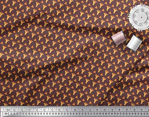 Triângulo de tecido de seda Soimoi e girafa de girafa caminhar pátio de tecido de costura impressa