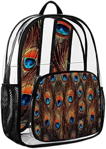 Bisibuy Peacock Feather Clear Backpack Stadium Aprovado