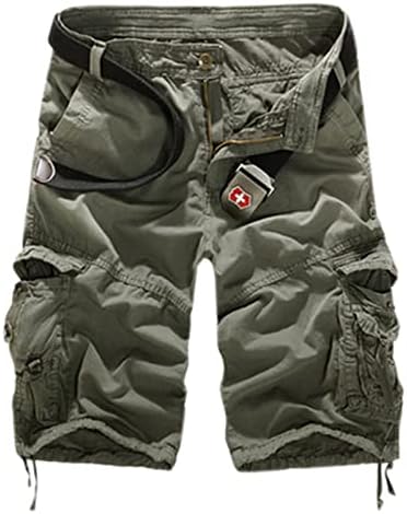 Miashui Tie Band Moda Moda Sports Cotton Multi Pocket Camouflage Casual calça curta shorts de linho para homens