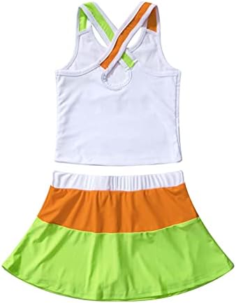 Aiihoo Kids Girls 2 peças Tretas de tênis vestidos de golfe roupas de tampas de pilotos de pântanos