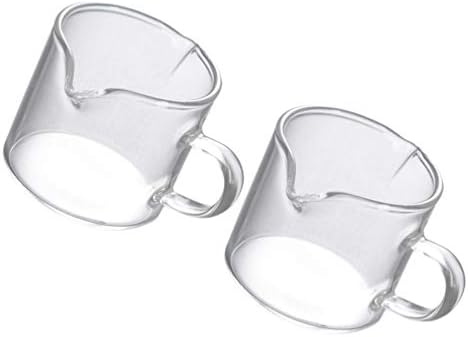 YARNOW 2 Mini -leite de pacote de copo de vidro com alça, copo de leite duplo, xícara de vidro transparente