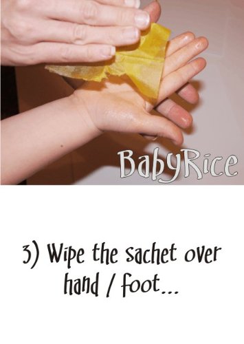 Babyrice Baby Hand & Pegada Kit de Beech Efeito Frame / Montagem branca de 3 orifícios / impressões pretas sem tinta