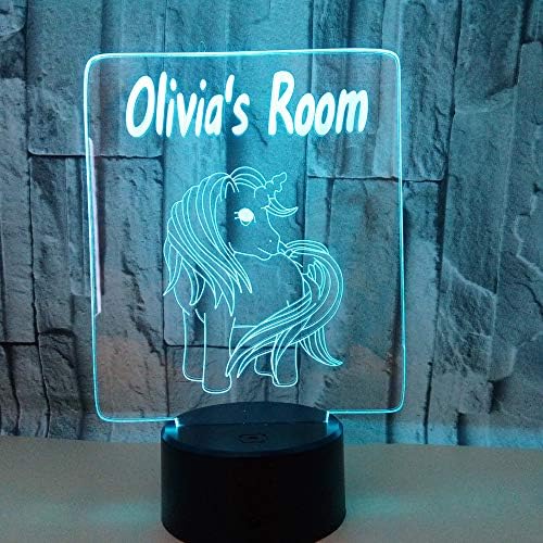 Brinquedos de ilusão óptica 3D do quarto de Olivia, lâmpada de ilusão de ótica com toque e controle remoto e