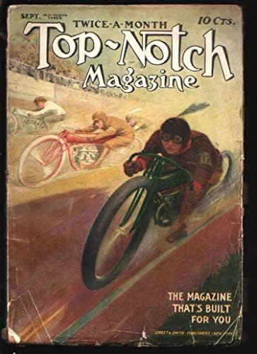 NOTCH DE TOPO 9/15/1913 STREET & SMITH-ARILIest & possivelmente a primeira capa de motocicletas-115+ anos de idade-VG