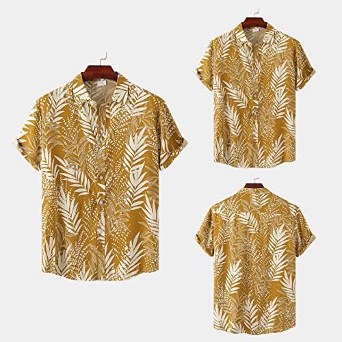 Camisas para homens verão novo manga curta Plus Size Size Men's Low Lapel Hawaiian Print Shirt