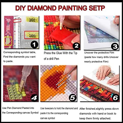 Kits de pintura de diamante 5D DIY para adultos, 5 conjuntos/peças Bordado de diamante Diamante Brill Drill