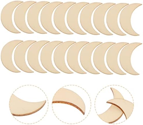 Sewroro 20pcs lua de madeira artesanato Diy Cutouts