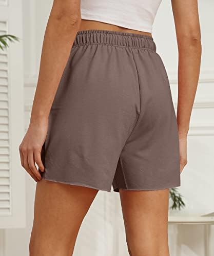 Surfras de suor de mulheres automóveis casuais shorts de cintura alta lounge atléticos shorts de cordão