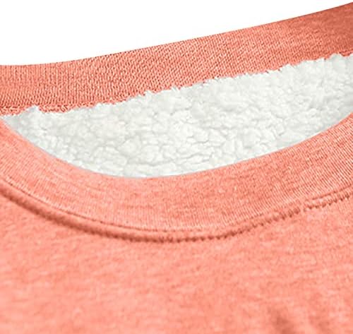 Moletom de lã forrado no inverno para mulheres, 2022 plus size suéteres de Natal de manga longa de pullover