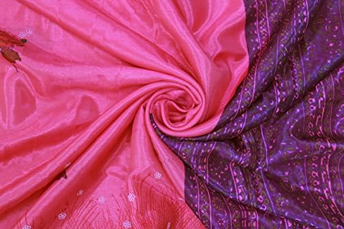 Pacote de sarees vintage peegli de 4 tecidos florais e sólidos de tecido de vestido diy multicolor
