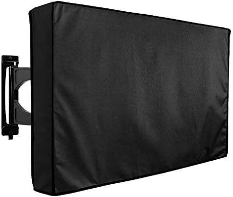 Capa de TV ao ar livre de 52 a 55 polegadas com capa inferior, tecido pesado, tecido espesso à prova d'água,