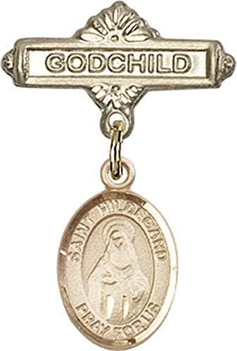 Rosgo do bebê de obsessão por jóias com o charme de São Hildegard von Bingen e Pin de emblema de