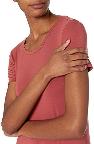 Essentials Women's Jersey Standard-Fit Sleeve Sleeve Crewneck Side Slit Maxi Dress