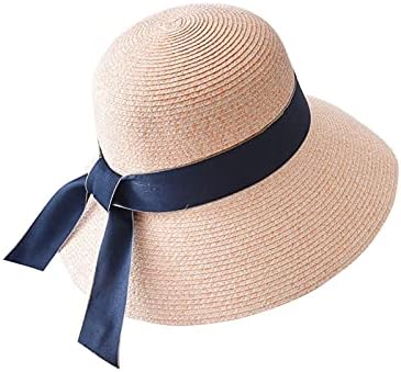 Womens Beach Sun Straw Hat Spring Summer Sun Sun Hat feminino Pequeno litoral fresco Holiday Beach