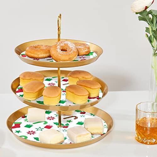 Lyetny 3 Sobessert Stand Stand Gold Cupcake Pastry Stand para festa de chá, casamento e aniversário,
