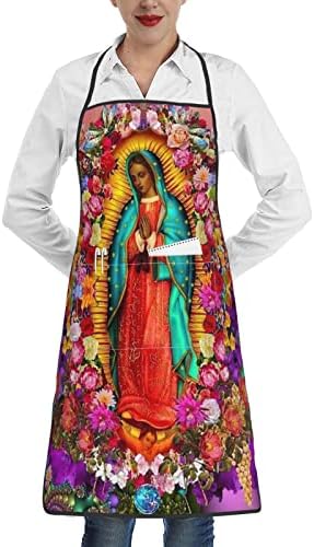 Nossa Senhora de Guadalupe Virgin Mary Avents para homens homens de dois bolsos adequados para cozinha