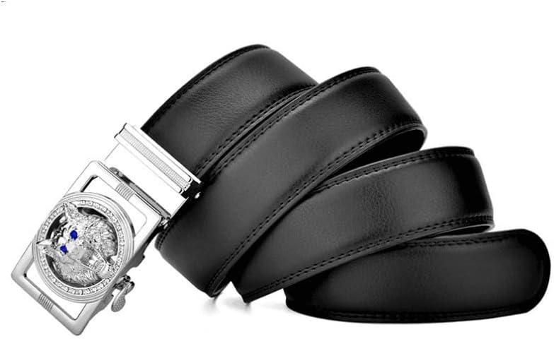 Noos Luxury Men Belts Black Leather de 1,38 polegada Largura Cintos de grife para homens, usados ​​para homens de vestido casual Cinturão ajustável