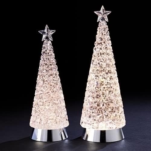Christmas por Roman Inc., Coleção de Confetes Lites, 12-14 H 2PC St Cube Swirl Confetti Light Tree, lanterna, globo