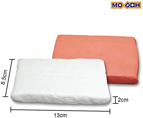 Modoh Air Modeling Dry Argila Argila, branca | Pacote de saco de folha de 1,1 lb | Argila segura e não tóxica para crianças e profissionais | DIY em casa