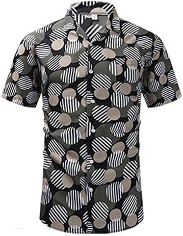 Camisas havaianas para homens de manga curta Fit