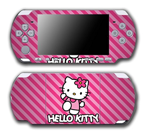 Hello Kitty Pink Stripes Girl video video video vinil decalque capa de adesivo para Sony PSP PlayStation Sistema
