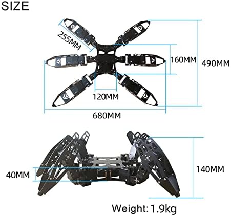 Chloes robô inteligente 6 pernas robô programável, 3dof robô de aranha biônica hexapod bionic